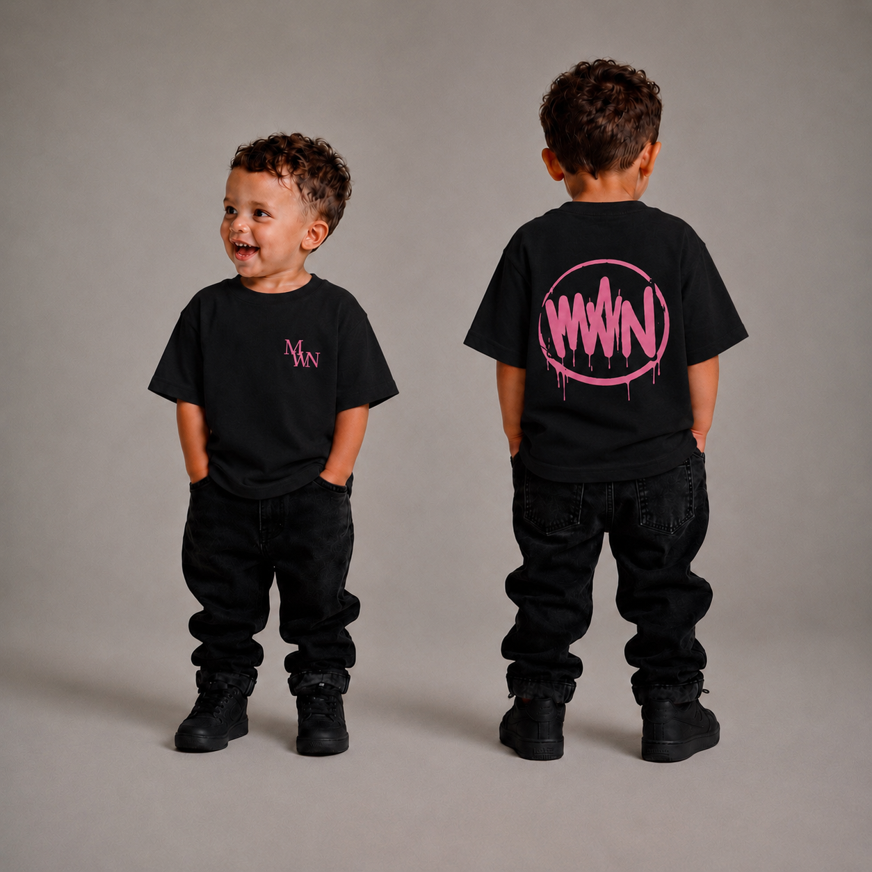 MWN FAMILY — Signature Tee Black & Pink
