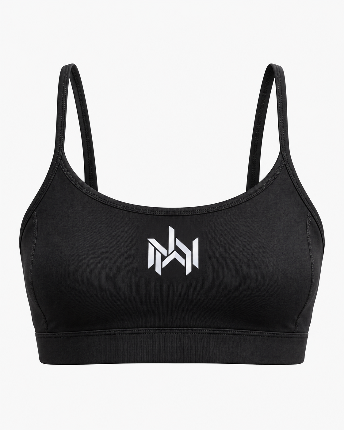 Brassière MWN FIT noire portée de dos avec bretelles travaillées.